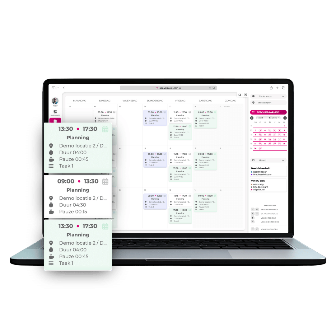 urenregistratie aan de hand van de agenda